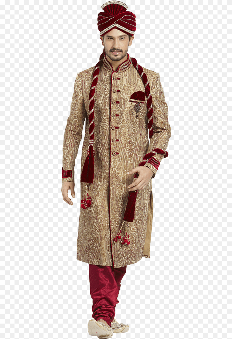 Manyavar Beige Silk Embroidered Jodhpuri Sherwani Sherwani For Men, Adult, Clothing, Coat, Person Png