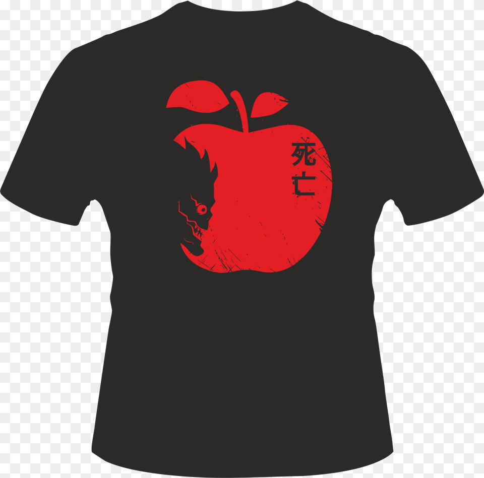 Manzana Kamis Tas Personalizacion Death Note Apple, Clothing, T-shirt, Person, Shirt Png Image