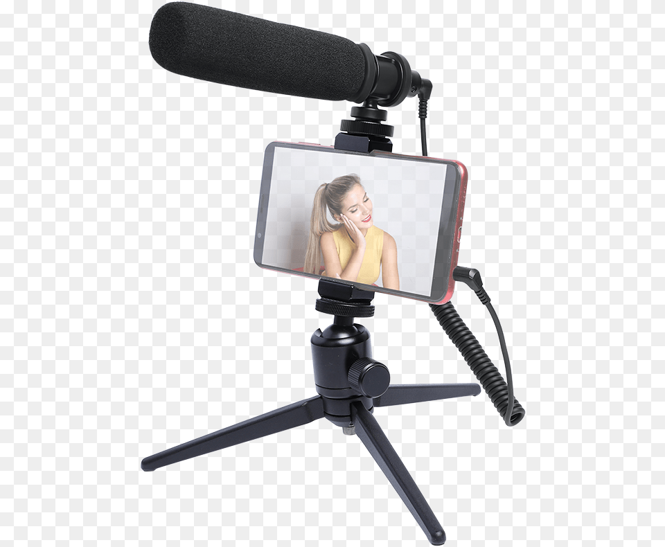 Maono High Quality Supercardioid Vlog Microphone With, Electrical Device, Photography, Tripod, Adult Free Png Download