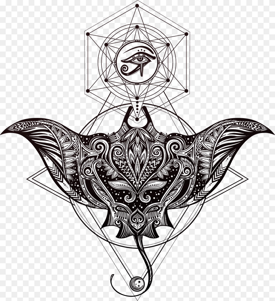 Maori Stingray Drawing, Pattern, Chandelier, Lamp, Accessories Png