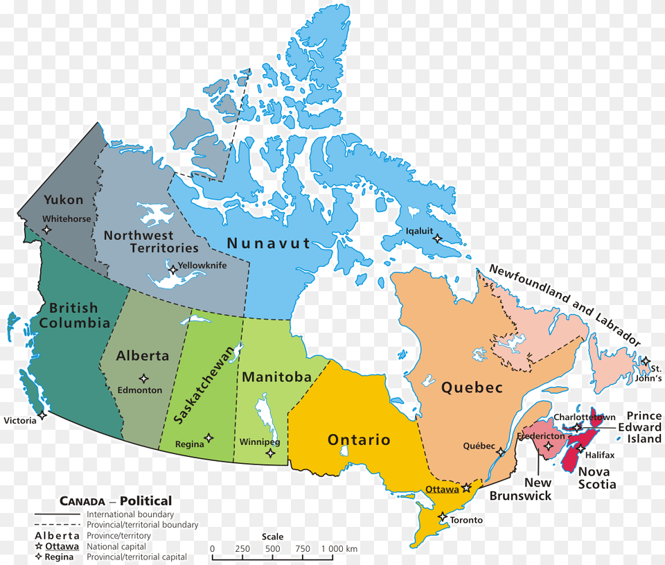 Map Canada Political 2 Hd Map Of Canada, Atlas, Chart, Diagram, Plot Free Transparent Png