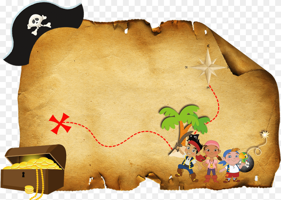 Map Clipart Treasure Hunt Mapa Jake E Os Piratas, Baby, Person, Sport, Glove Png Image