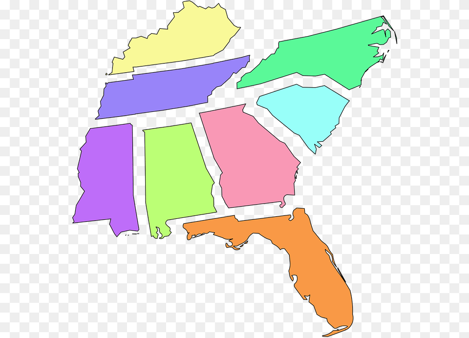 Map Florida Alabama Mississippi Georgia Tennessee Georgia Cumberland Conference, Baby, Person, Clothing, Lifejacket Png Image