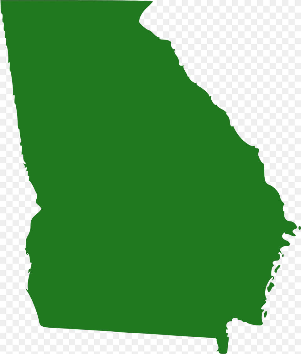 Map Georgia United States America Usa Us State Of Georgia, Green, Silhouette, Plant, Leaf Png