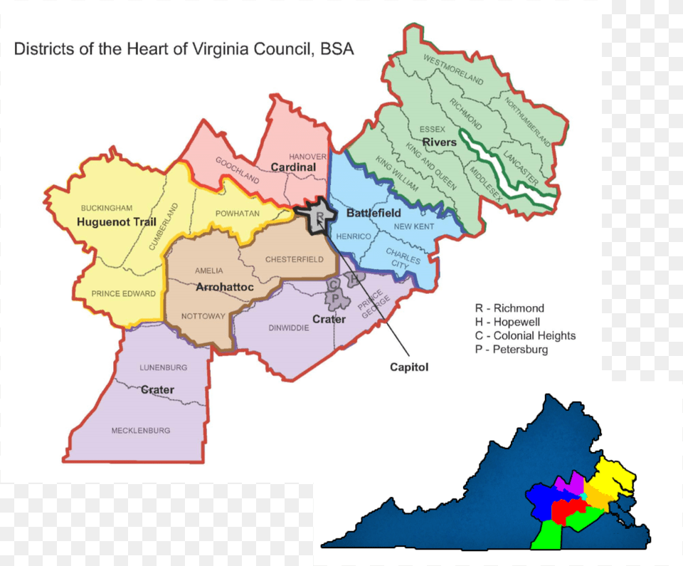 Map Heart Of Virginia Council, Atlas, Chart, Diagram, Plot Free Transparent Png