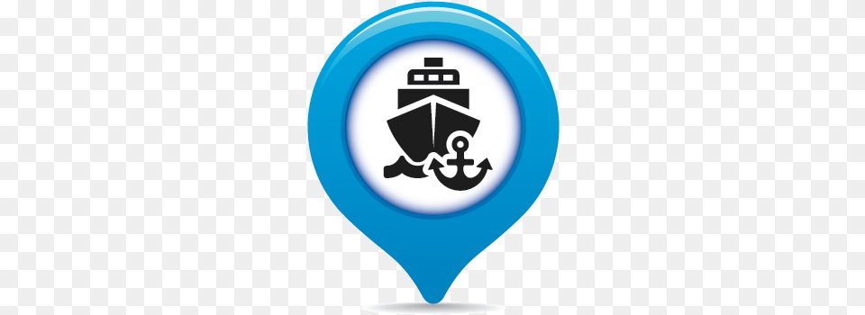 Map Icon Port Symbol On Map, Balloon, Badge, Logo, Disk Free Png Download