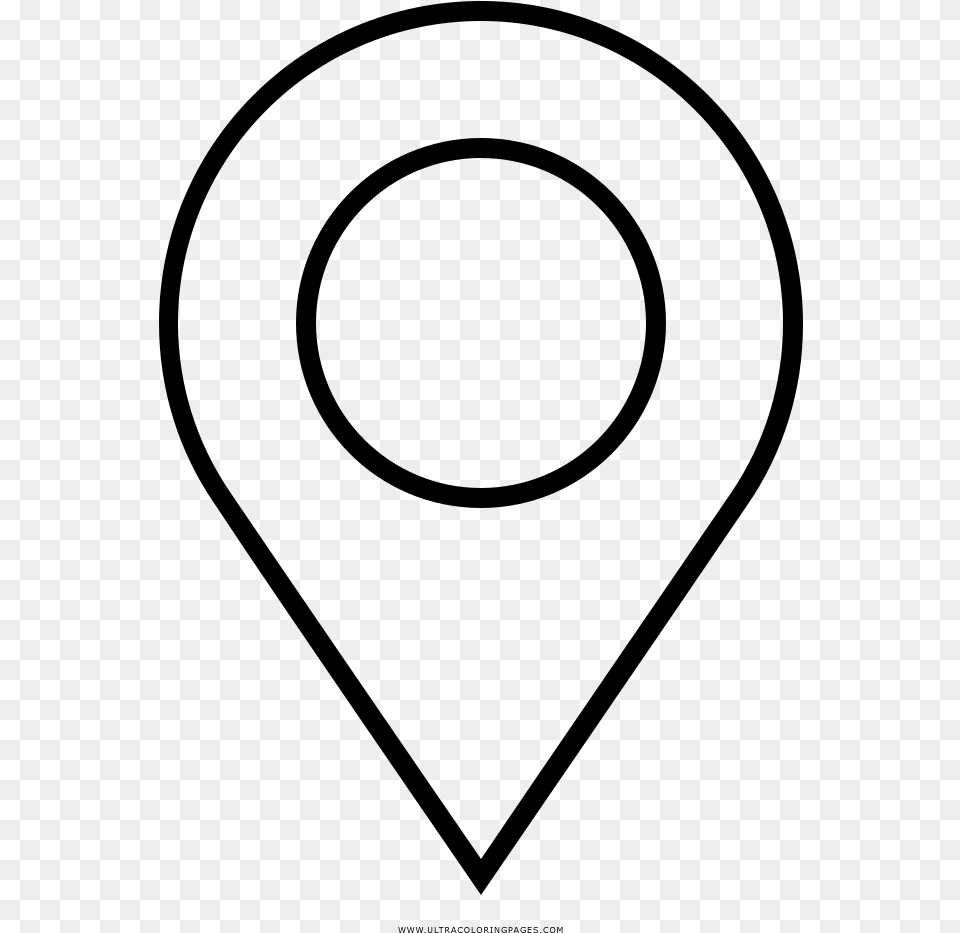 Map Marker Coloring Page, Gray Png