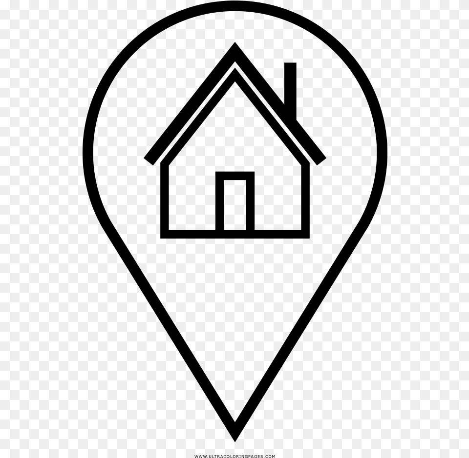 Map Marker Coloring Page, Gray Free Transparent Png