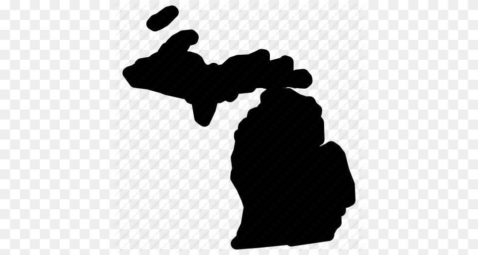 Map Michigan Michigan Map Michigan State Icon, Silhouette, Bag, Animal, Mammal Png Image