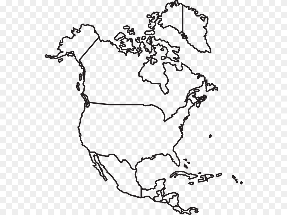 Map North America Canada Usa Mexico United Map Of North America Clip Art, Chart, Plot, Atlas, Diagram Png Image
