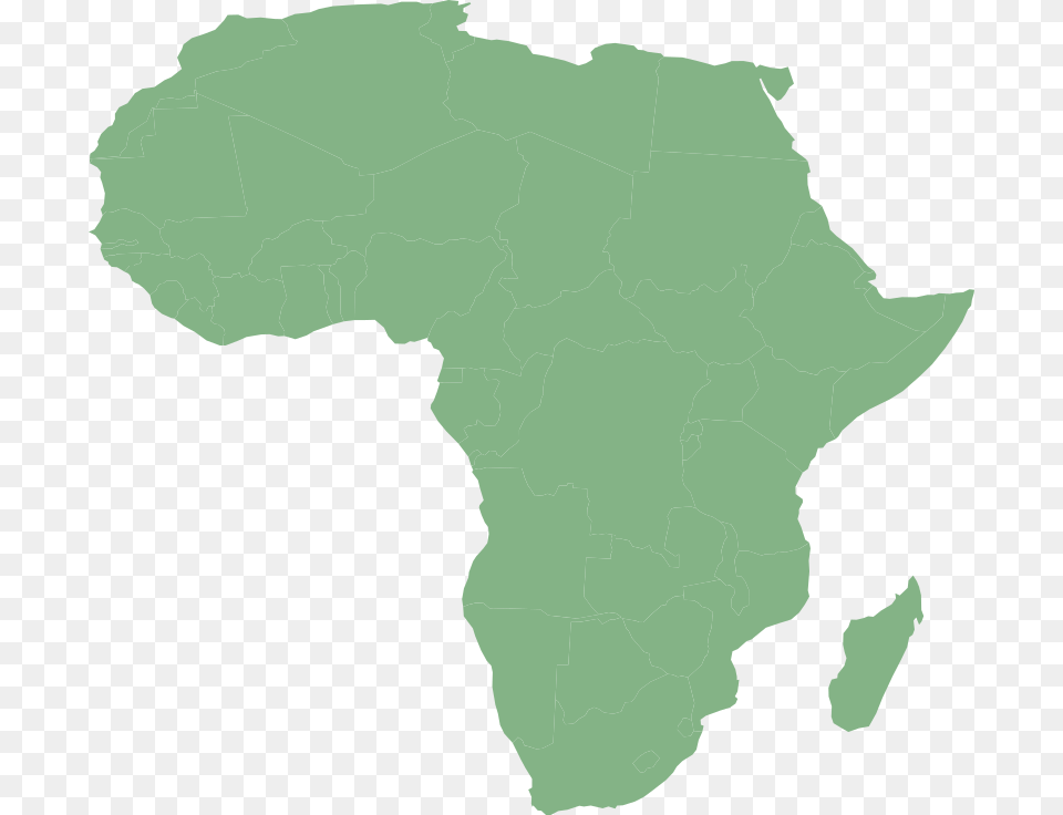 Map Of Africa With Countries In Cylindrical Equal Area Map Of Africa With Kenya Highlighted, Chart, Plot, Atlas, Diagram Png
