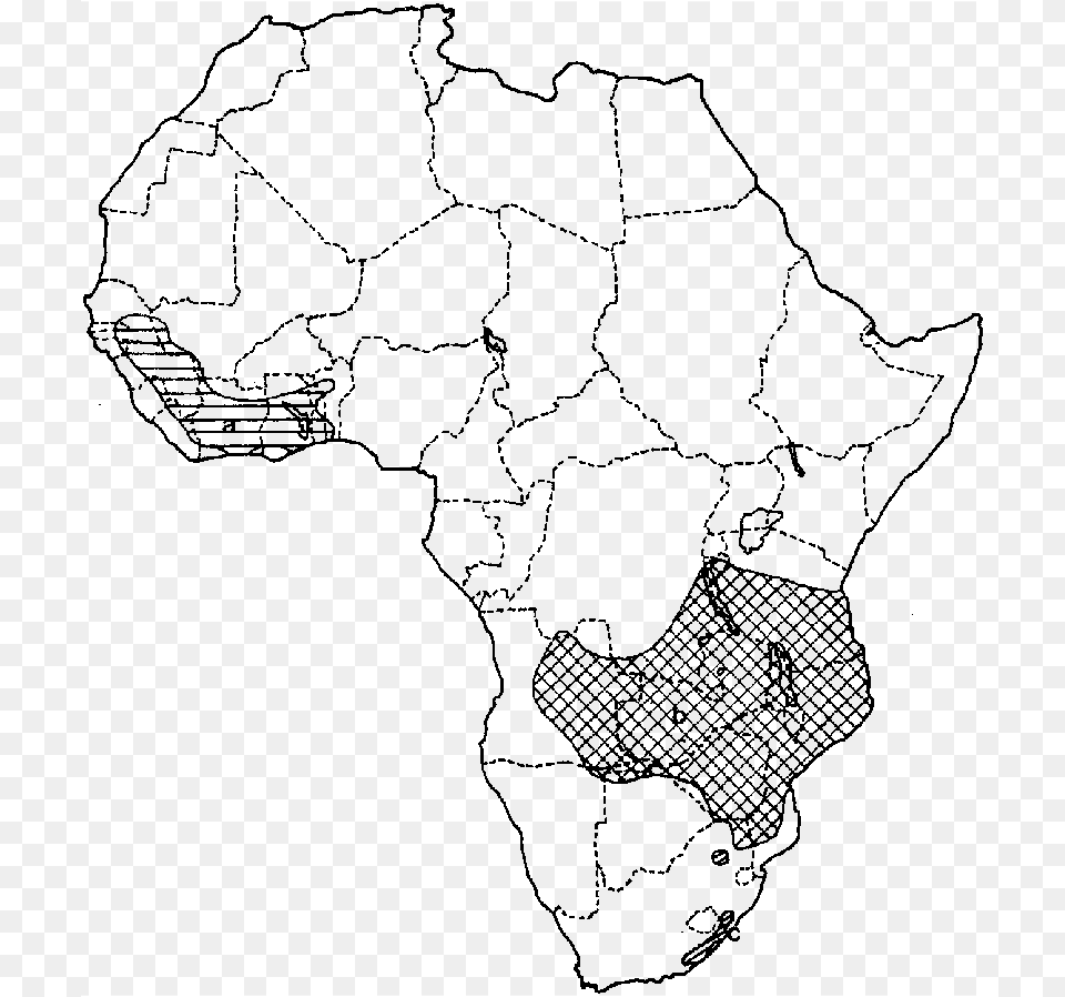 Map Of Africa With The Distributions Of The Three Previously Map, Chart, Plot, Atlas, Diagram Png Image