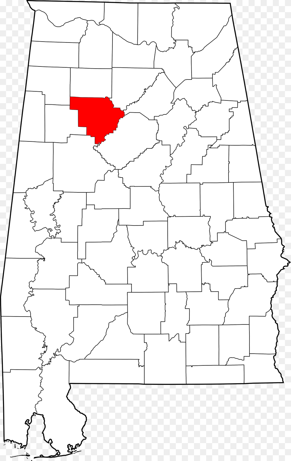 Map Of Alabama Highlighting Walker County Map Of Alabama, Chart, Plot, Atlas, Diagram Free Png Download