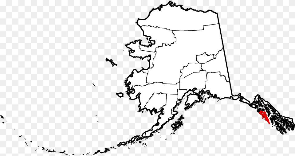 Map Of Alaska Highlighting Sitka City And Borough Devils Thumb Alaska Map, Chart, Plot, Nature, Outdoors Free Png Download