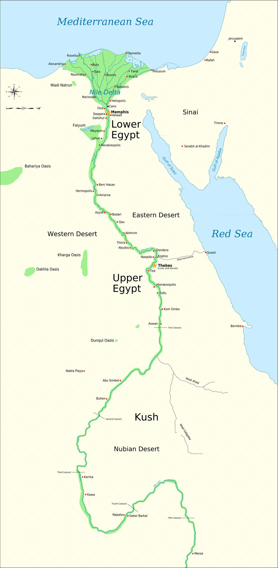 Map Of Ancient Egypt Showing The Nile Up To The Fifth Ancient Egypt Map Memphis, Plant, Chart, Vegetation, Land Free Transparent Png