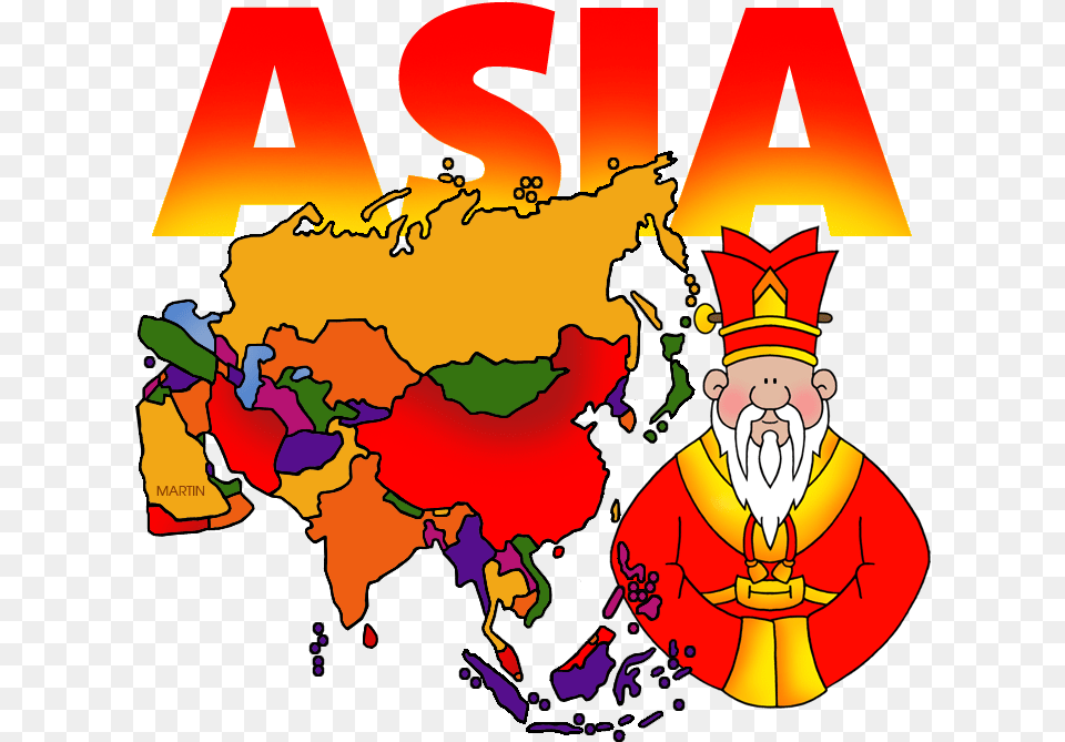 Map Of Asia In Color, Baby, Person, Book, Comics Free Png