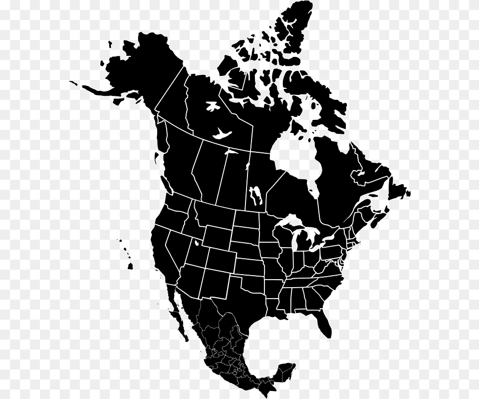 Map Of Canada Us And Mexico Cartoons Usa Canada And Mexico, Chart, Plot, Person, Astronomy Free Transparent Png