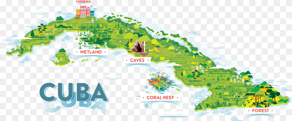 Map Of Cuba Animals In Cuba Map, Water, Land, Nature, Outdoors Free Png Download