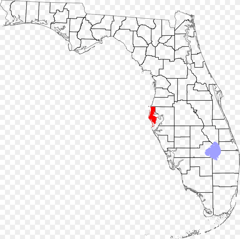 Map Of Florida Highlighting Pinellas County Free Png