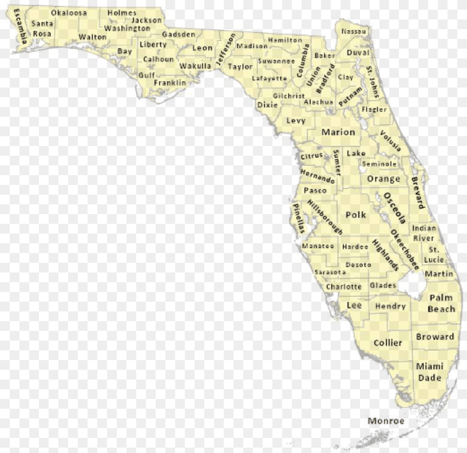 Map Of Florida In French, Nature, Chart, Plot, Land Free Png Download
