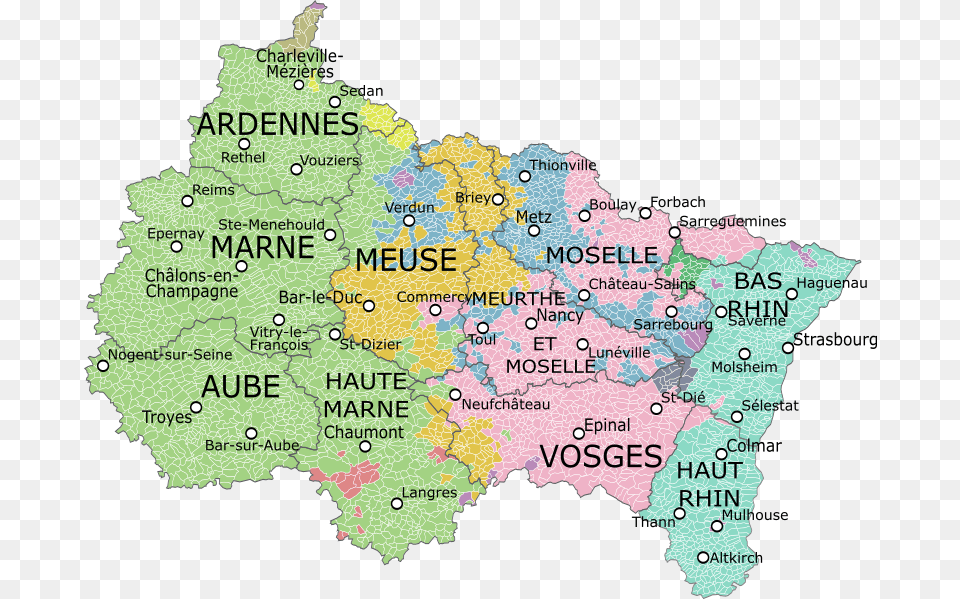 Map Of Grand Est Region Map Of Grand Est France, Atlas, Chart, Diagram, Plot Free Png Download