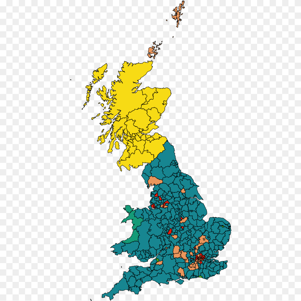 Map Of Great Britain Showing The Leading Parties For European Election Results Map, Chart, Plot, Atlas, Diagram Free Png Download