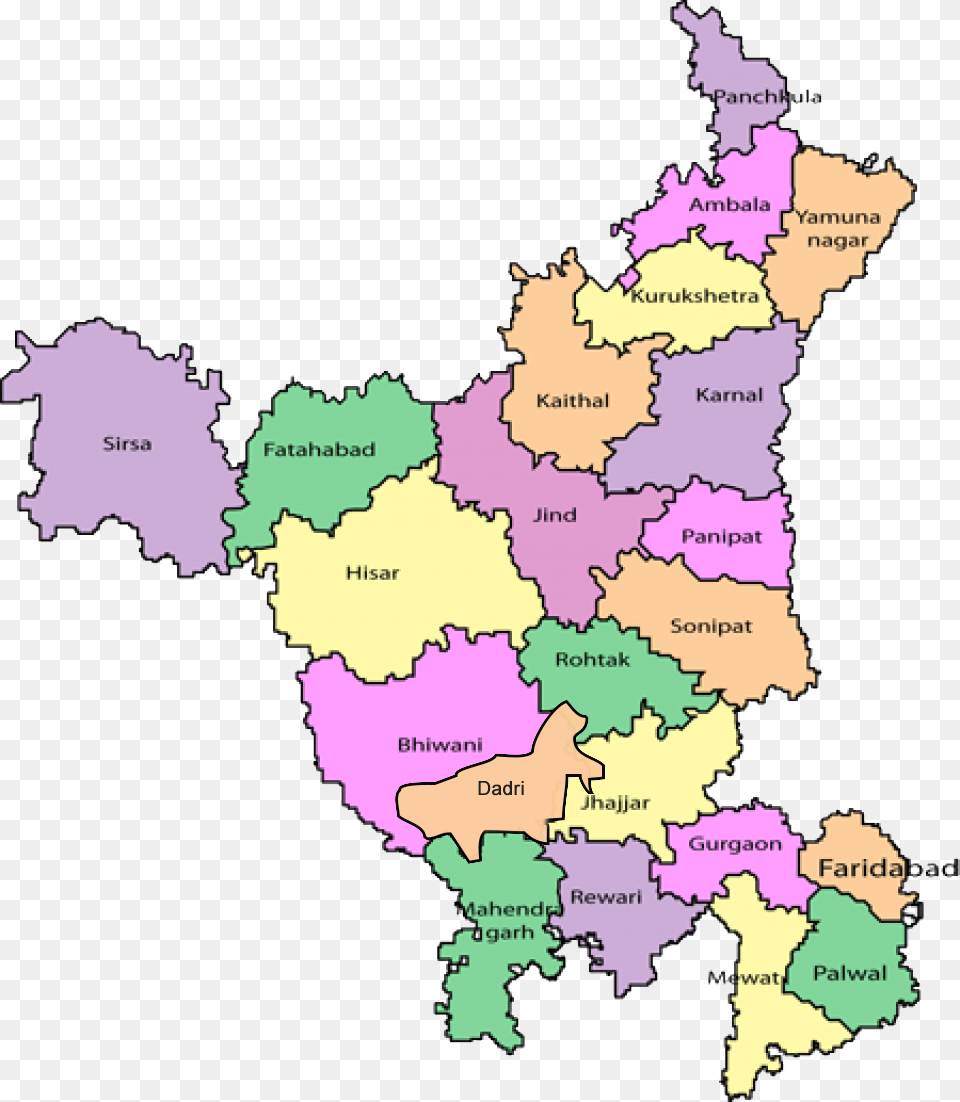 Map Of Haryana 2018, Atlas, Chart, Diagram, Plot Png Image
