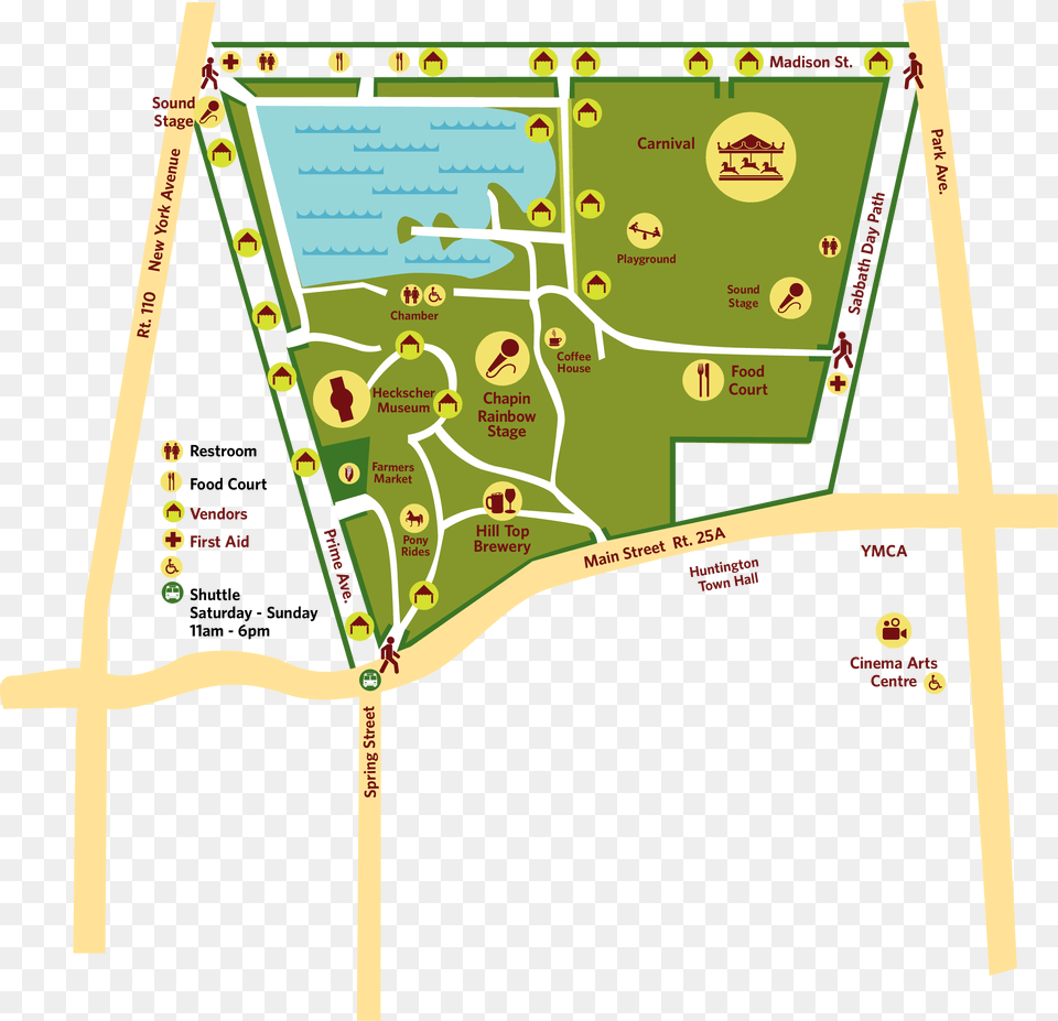 Map Of Heckscher Park Huntington, Chart, Diagram, Plan, Plot Png