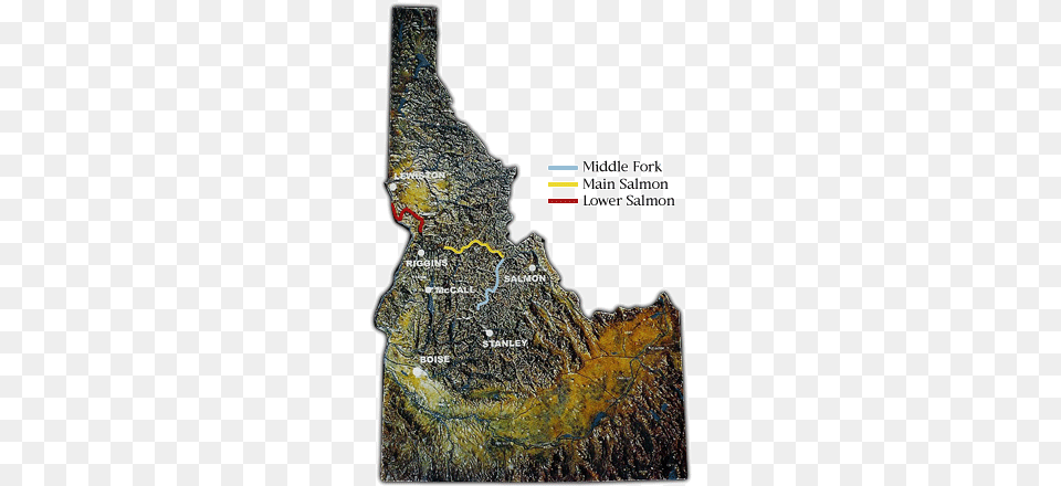 Map Of Idaho With The Seperate Portions Of The Salmon Outcrop, Chart, Plot, Atlas, Diagram Png Image