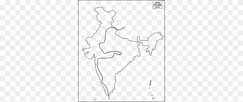 Map Of India What This Zig Zag Line Indicates Printable India Outline Map, Chart, Plot, Outdoors, Plant Png Image