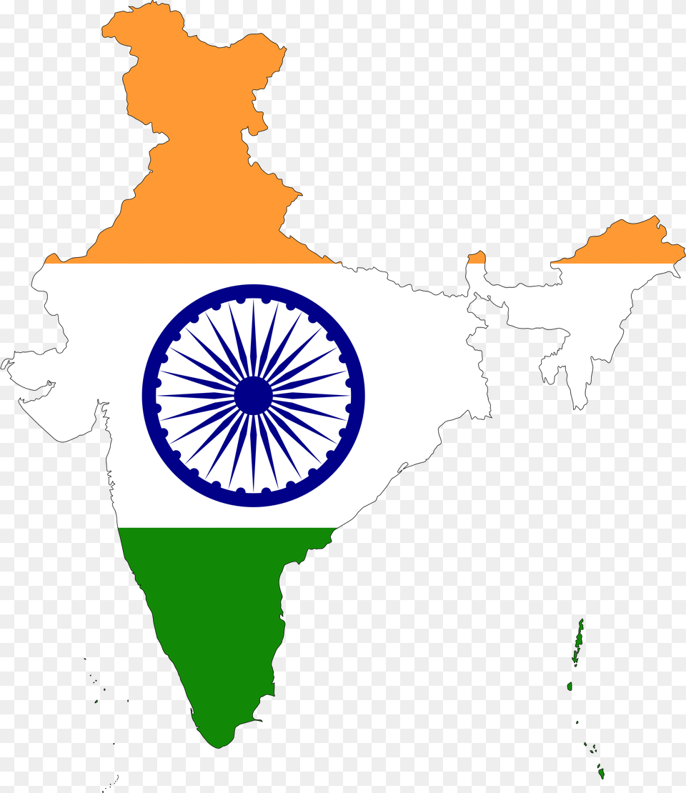Map Of India With Flag, Chart, Plot, Wheel, Machine Free Png Download