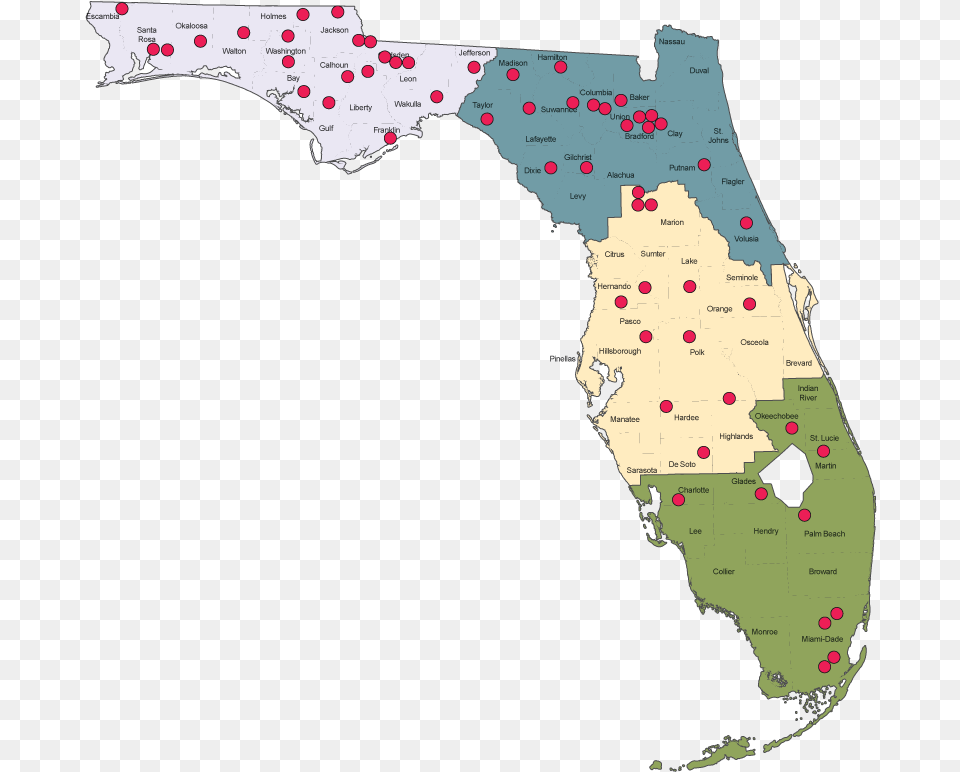 Map Of Institutions Florida Prisons Map, Nature, Chart, Plot, Land Free Transparent Png