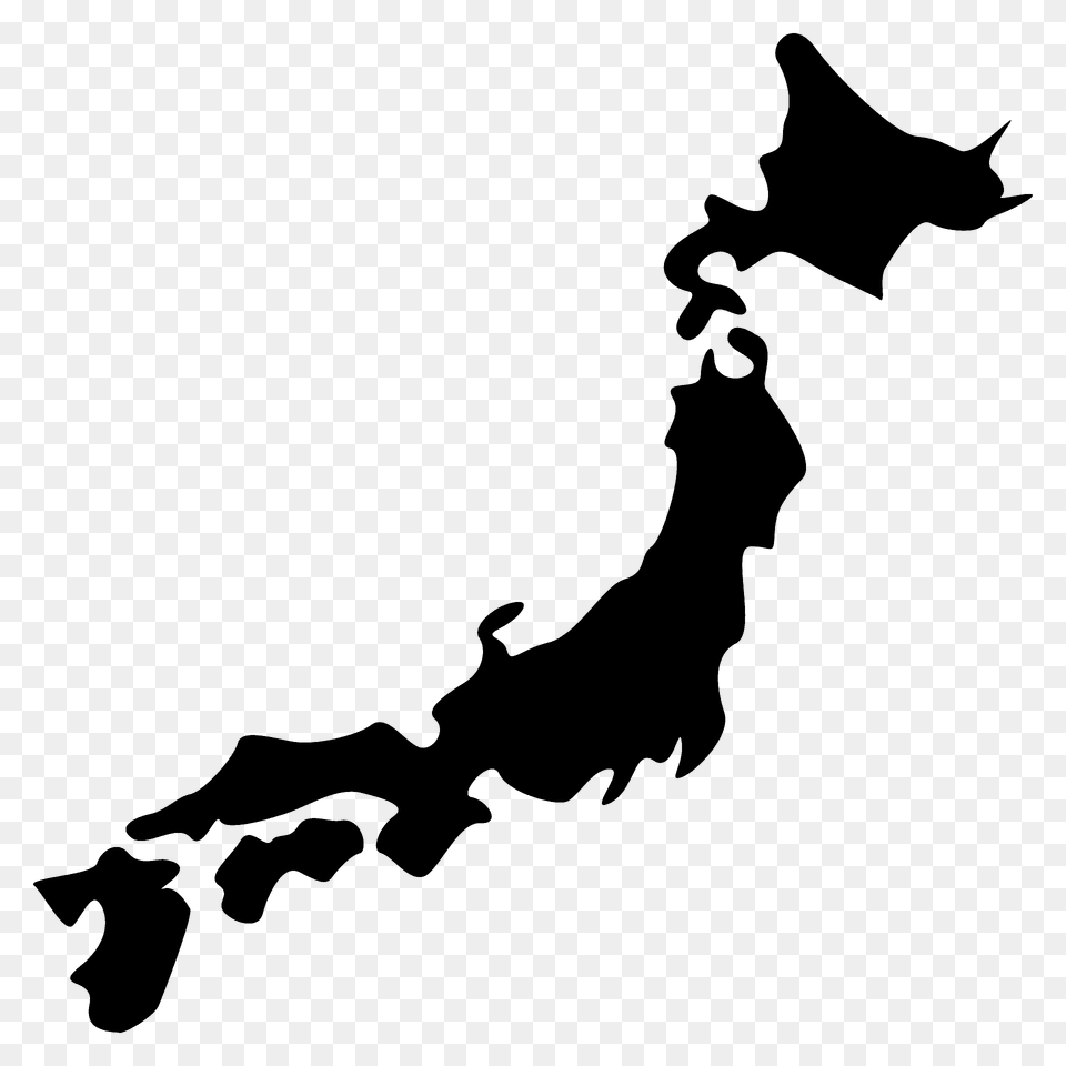 Map Of Japan Emoji Clipart, Silhouette, Animal, Kangaroo, Mammal Png Image