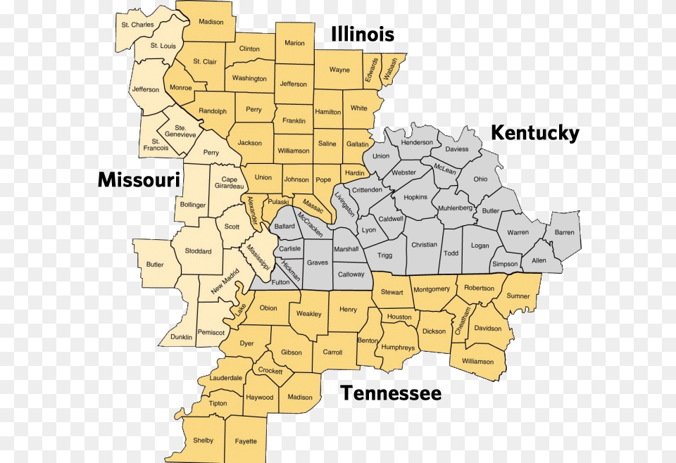 Map Of Kentucky And Missouri, Chart, Plot, Atlas, Diagram Free Transparent Png
