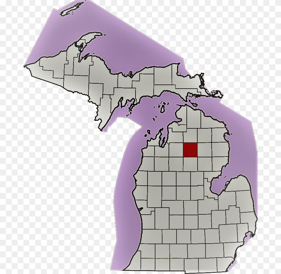 Map Of Michigan, Chart, Plot, Atlas, Diagram Free Png Download
