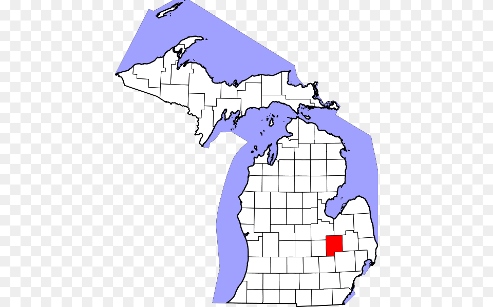 Map Of Michigan Highlighting Genesee County, Chart, Plot, Atlas, Diagram Free Transparent Png
