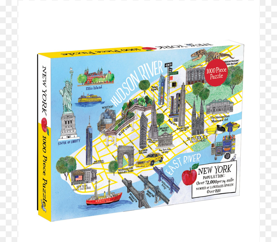 Map Of New York City Landmarks, Advertisement, Person, Boat, Transportation Png Image