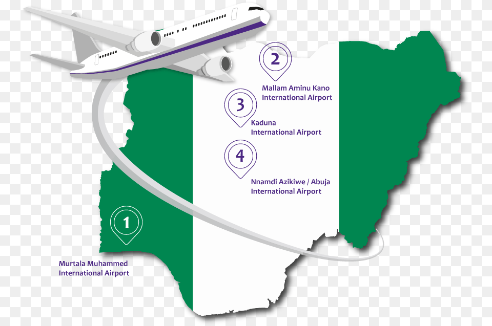 Map Of Nigeria, Aircraft, Transportation, Vehicle, Airliner Free Png