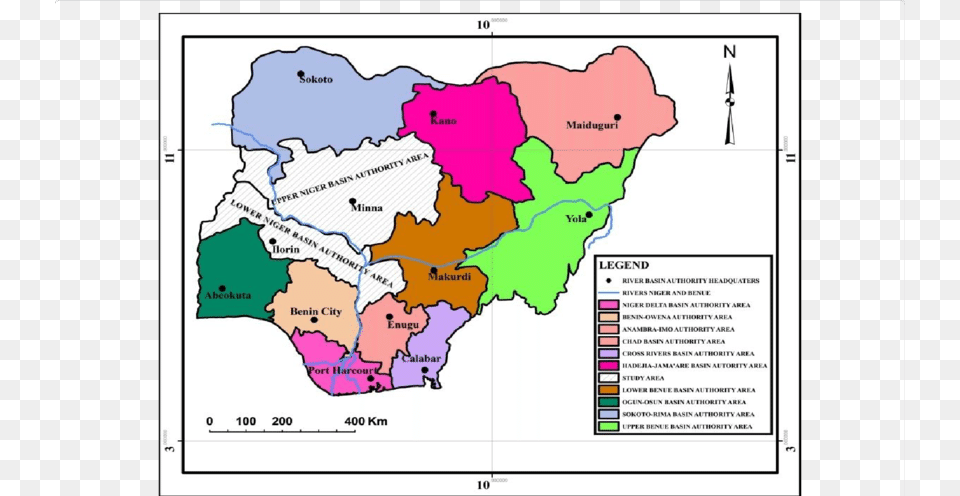 Map Of Nigeria Showing The Upper And Lower Niger River Niger River, Chart, Plot, Atlas, Diagram Png Image