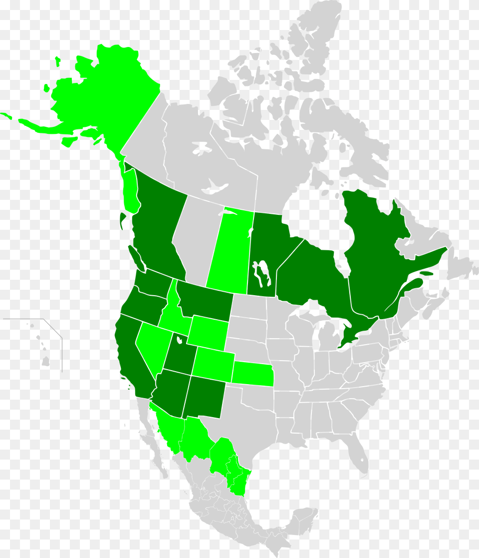 Map Of North America Wrcai Members, Chart, Plot, Green, Person Free Png Download