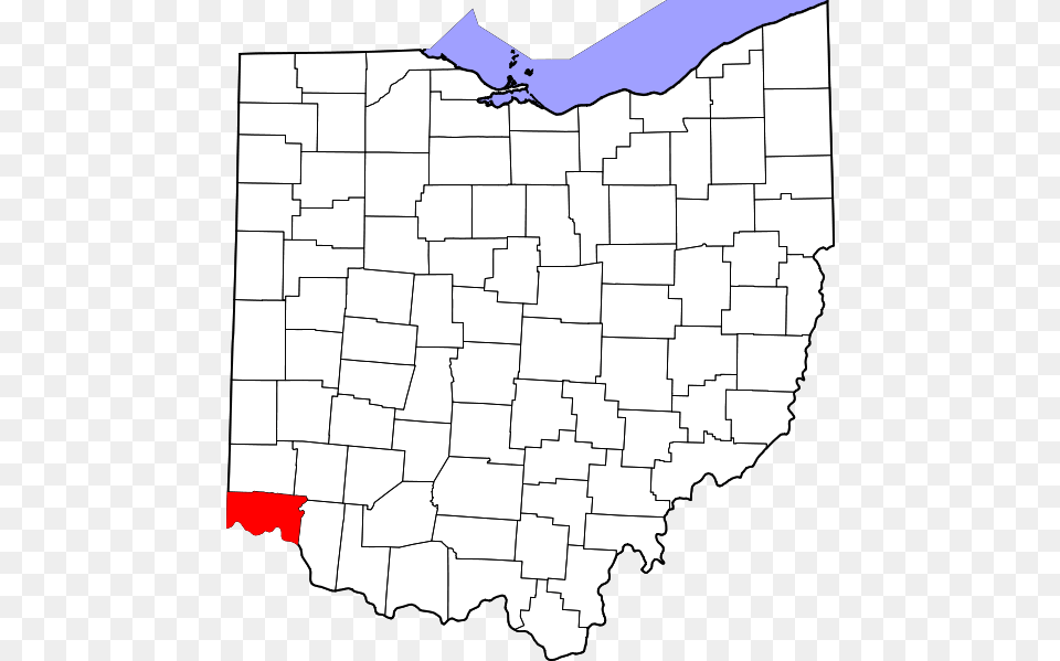 Map Of Ohio Highlighting Hamilton County Darke County Ohio Map, Chart, Plot, Atlas, Diagram Free Png Download