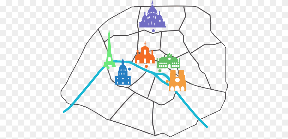 Map Of Paris Carte Paris, Bow, Weapon Free Png