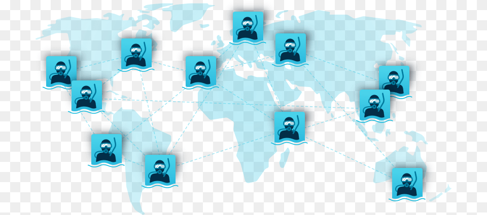 Map Of Project Aware Divers Graphic Design, Network, Person, Head Free Transparent Png