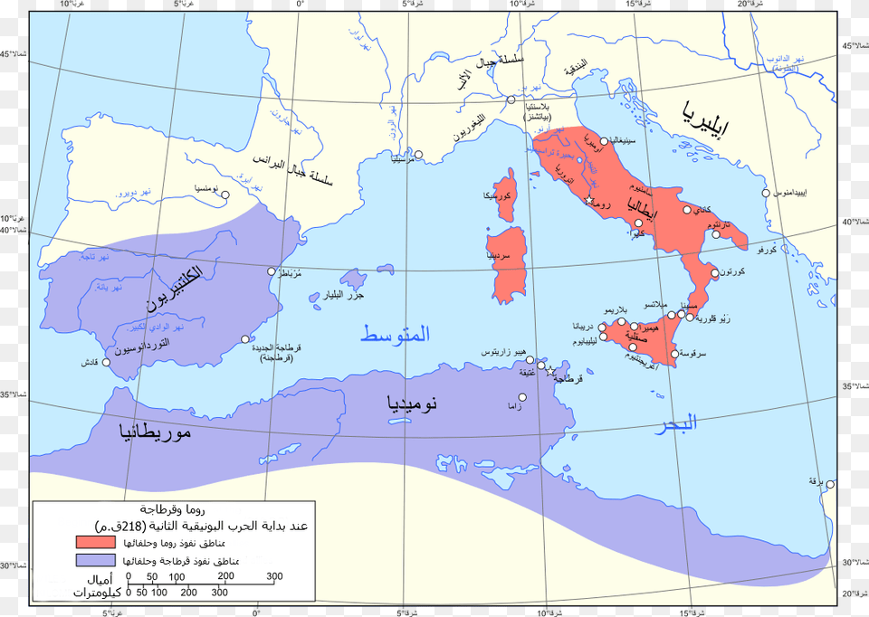 Map Of Rome And Carthage At The Start Of The Second Ancient Rome Northern Africa, Atlas, Chart, Diagram, Plot Free Png