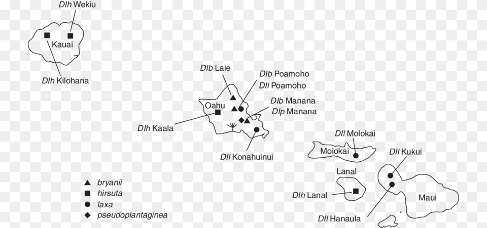 Map Of Sampled Populations Of Dubautia Laxa From The Hawaii Free Transparent Png