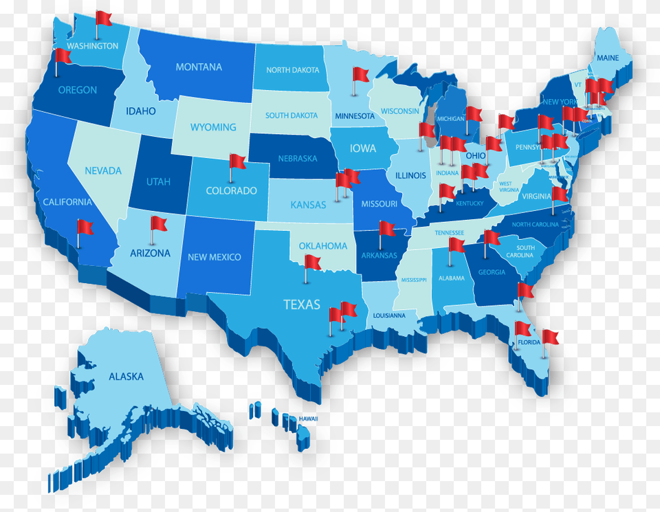 Map Of Service Locations Estados Unidos Frankfurt Mapa, Chart, Plot, Atlas, Diagram Free Transparent Png