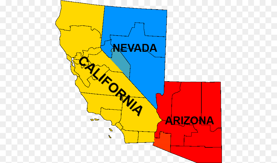 Map Of Sierra California Nevada And Arizona Map, Chart, Plot, Person, Atlas Free Png