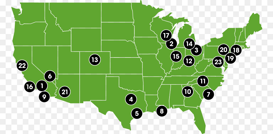 Map Of Skip The Line Venues In The United States Modern Map Of Usa, Vegetation, Chart, Plot, Plant Png Image