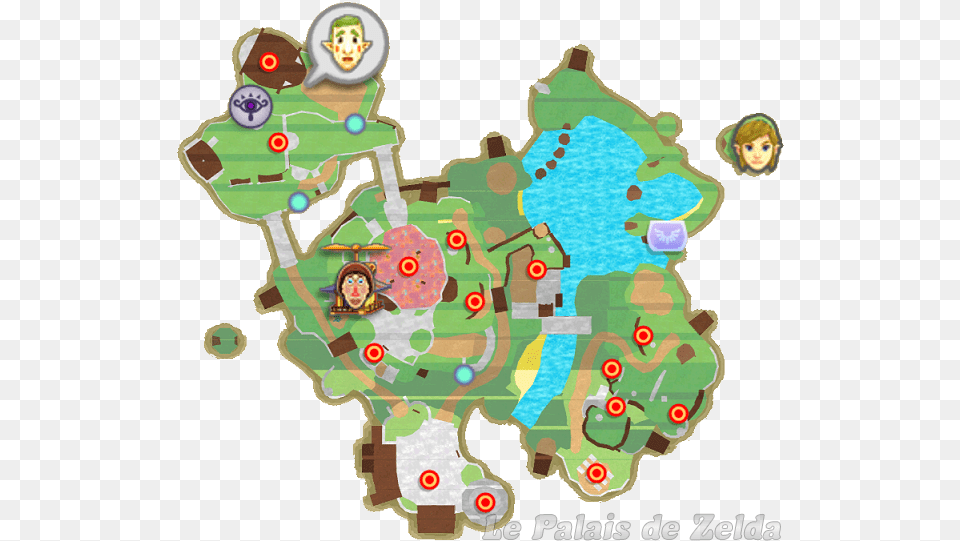 Map Of Skyloft Legend Of Zelda Skyward Sword Skyloft Map, Plot, Chart, Person, Head Free Png