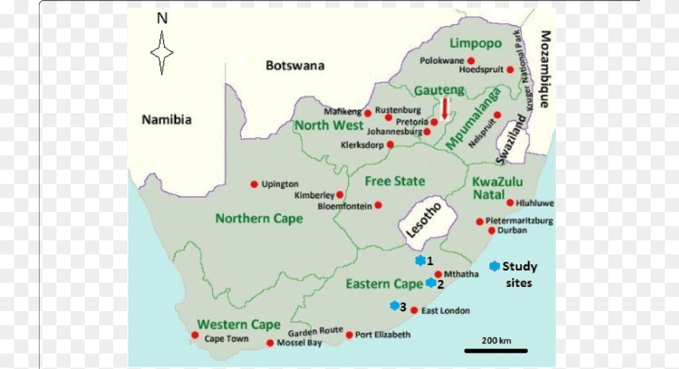 Map Of South Africa Illustrating The Geographical Position, Chart, Plot, Atlas, Diagram Free Transparent Png